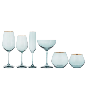 Bella Gold Rimmed Agave Glasswarepng