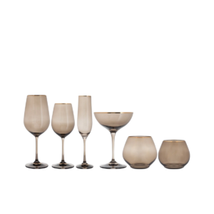 Bella Gold Rimmed Smoke Glasswarepng
