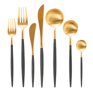 Goa Brushed Gold Black Flatware.png