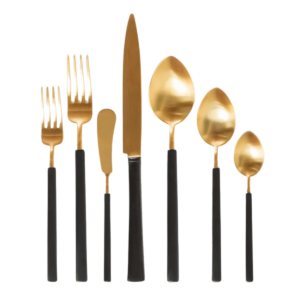 Axel Matte Gold Black Flatware
