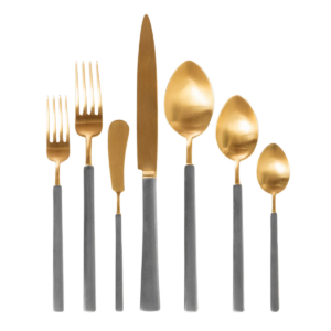 Axel Matte Gold Silver Flatware