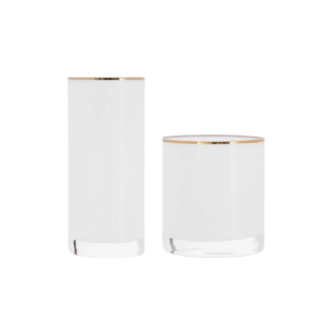 Chloe Gold Rimmed White Glassware