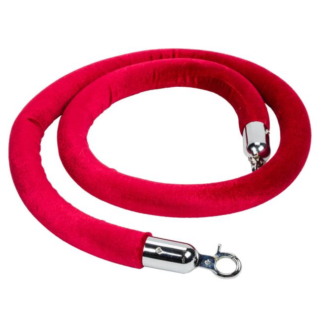 Red Stanchion Rope with Chrome Ends