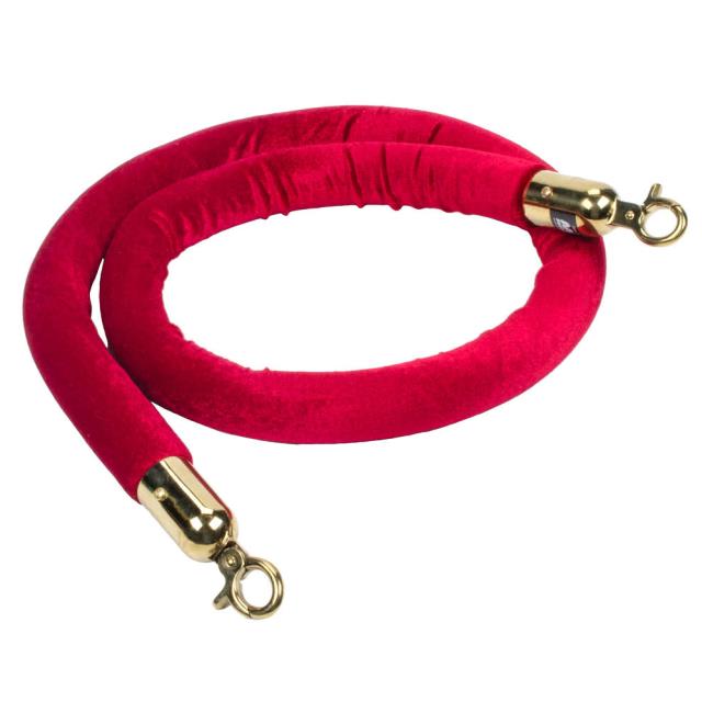 Red Stanchion Rope with Brass Ends