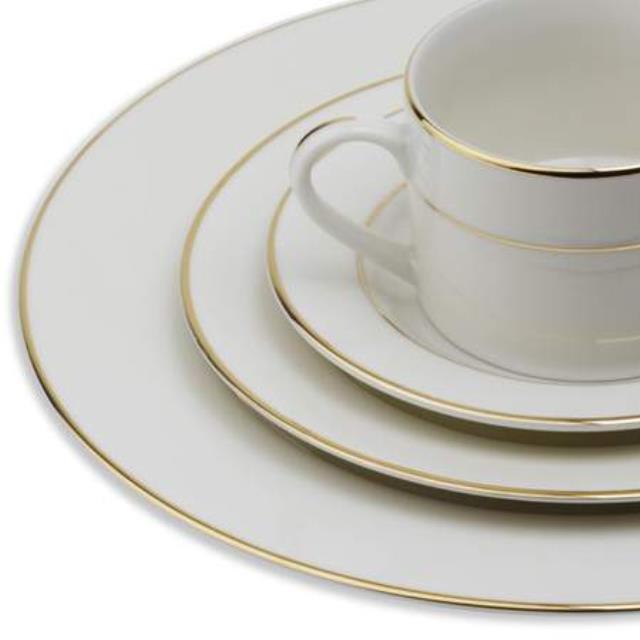 Ivory With Double Gold Band Pattern