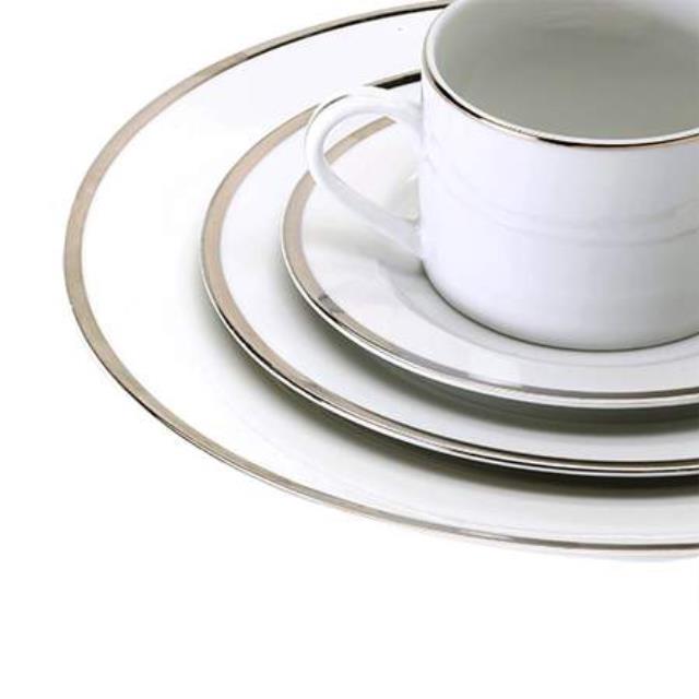 White With Single Silver Band Pattern
