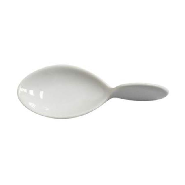 White Appetizer Spoon with Fish Hande