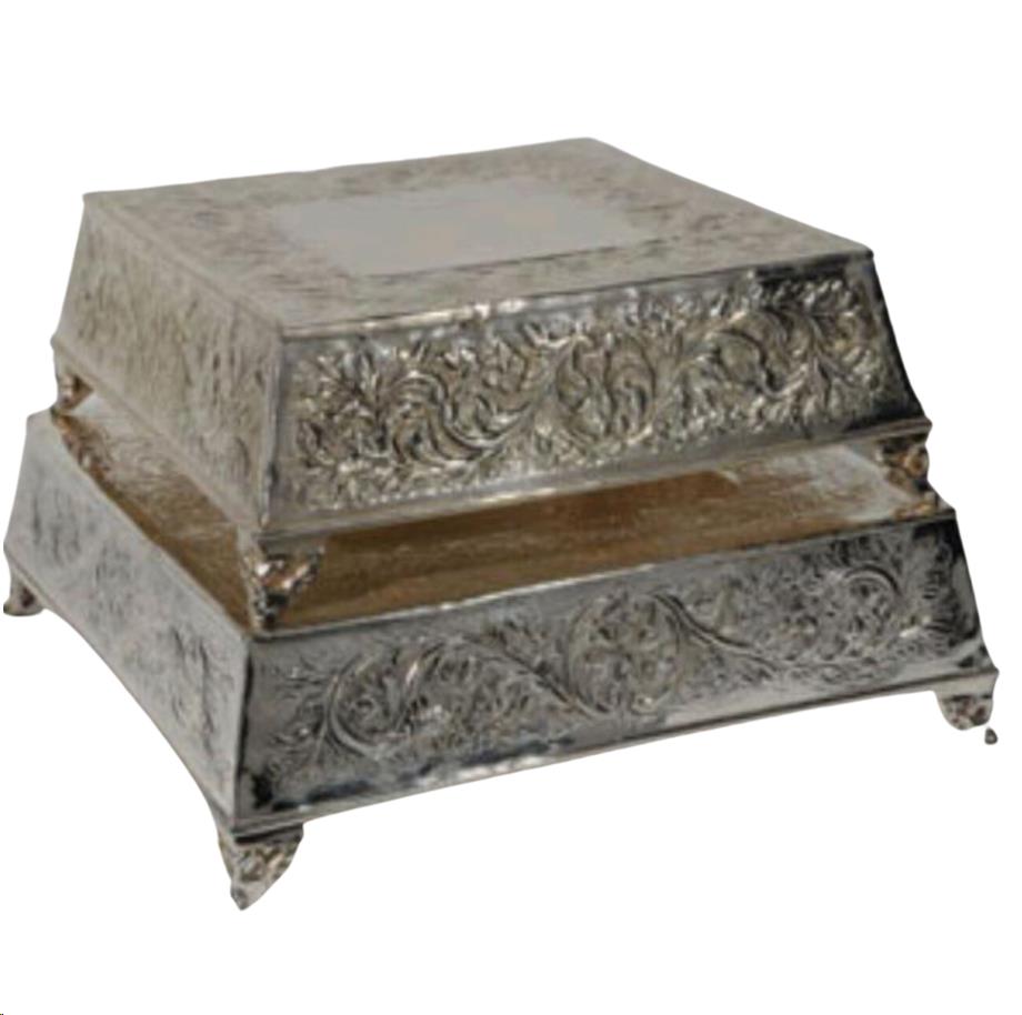 Square Ornate Cake Plateaus