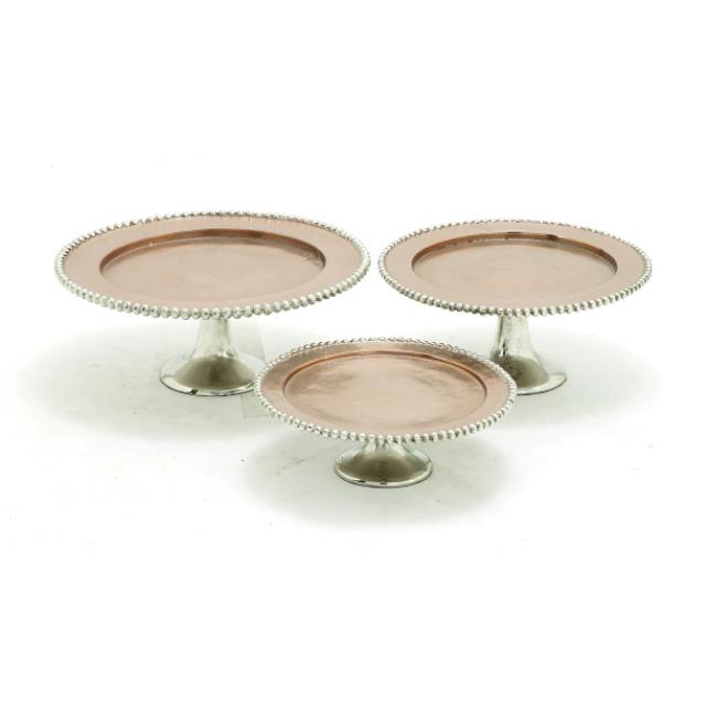 Round Copper Dessert Pedestals