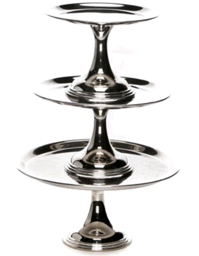 Round Silver Dessert Pedestals