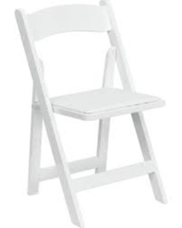 White Resin Padded Folding Chair