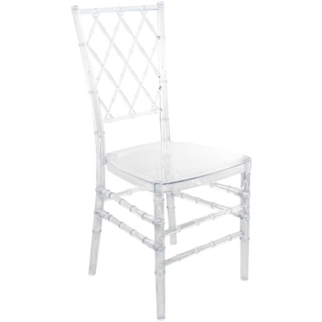 Clear Resin Lattice Back Chair