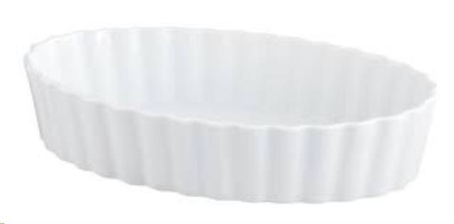 White Baker Scalloped Oval Serving Dish 12"