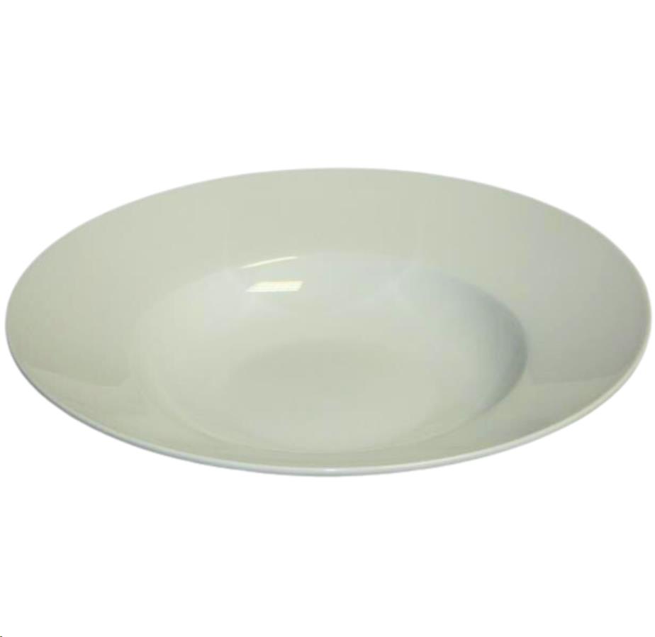 White Wide Rim Porcelain Serving Bowl 11"