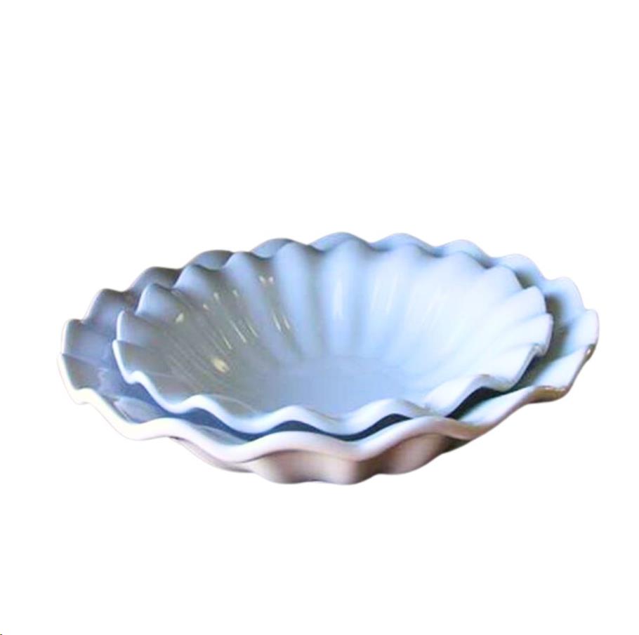 White Fluted Porcelain Serving Bowl 12.5"
