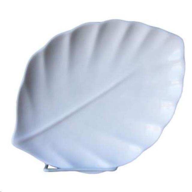 White Oval Leaf Porcelain Platter 7"