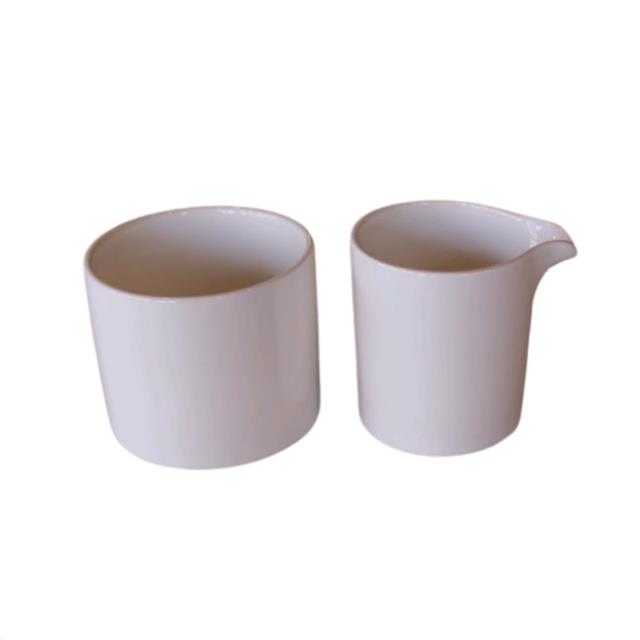 White Coupe Creamer & Sugar