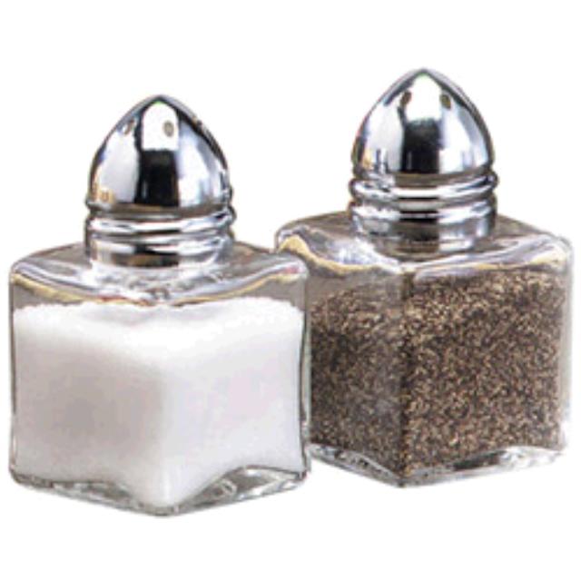 Mini Cube with Chrome Top Salt & Pepper