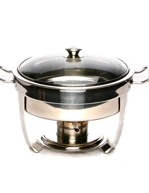 Stainless Steel Round Chafer with Glass Lid 5 qt