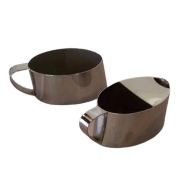 Stainless Steel Modern Creamer and Sugar