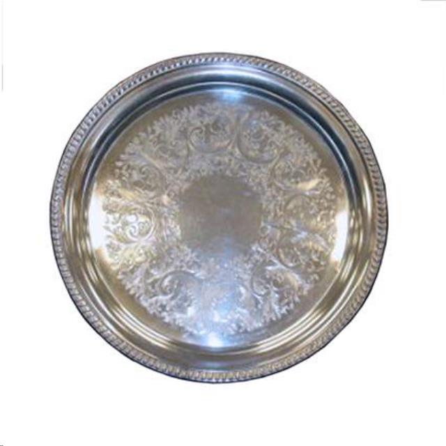 Silver Gadroon Tray 14"