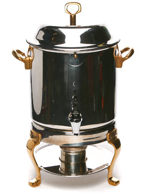 Stainless Steel Coffee Urn with Gold 100 cup