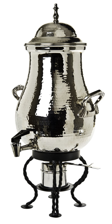 Stainless Steel Hammered Coffee Urn with Wrought Iron 100 cup