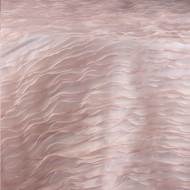 Blush Organza Wave Pillow 18X18