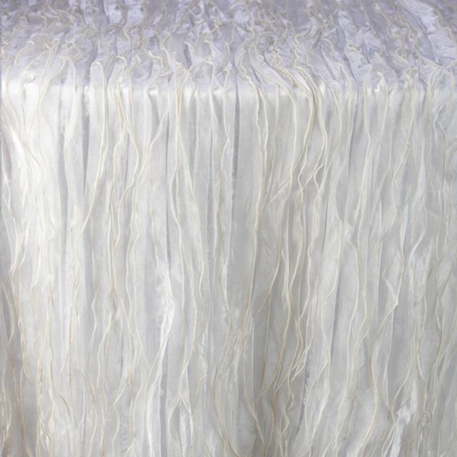 Ivory Organza Wave Pillow 18X18