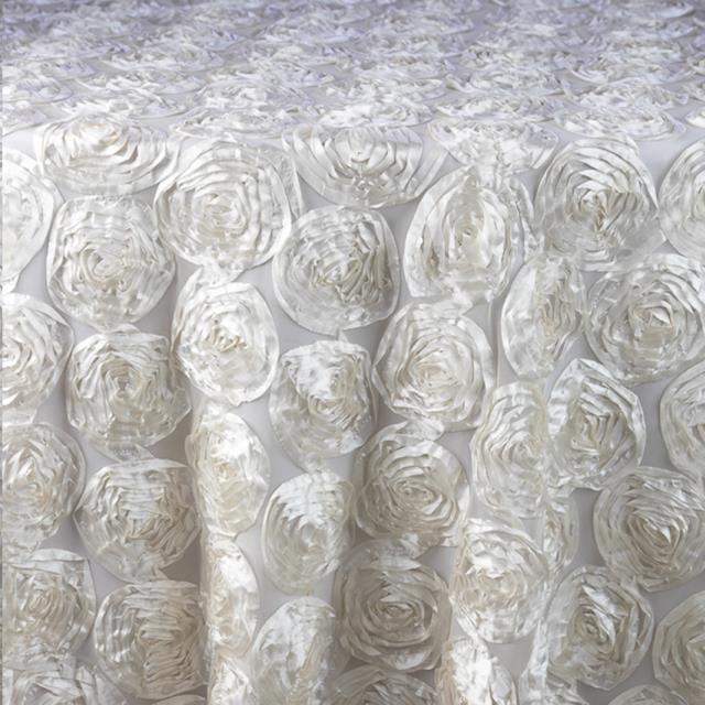 Sheer Ivory Rosette Pillow 18X18