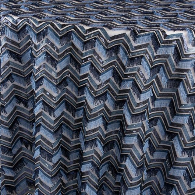 Midnight Blue Chevron Fringe Cuff