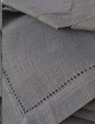 Charcoal Hemstitch Napkin  20" X 20"