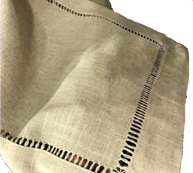 Natural Toscana Hemstitch Runner  12" x 120"