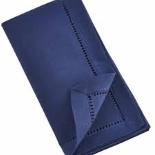 Navy Blue Hemstitch 20"X20"