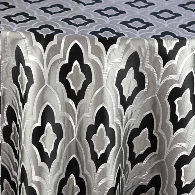 Black and Platinum Jacquard Geometric Cuff
