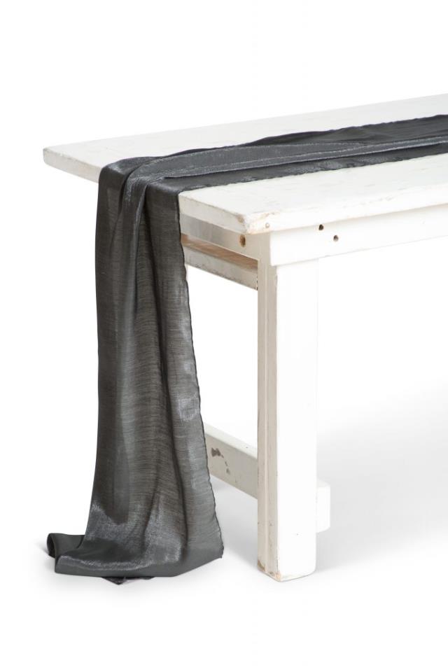 Graphite Grey Satin Runner  19" x 206"