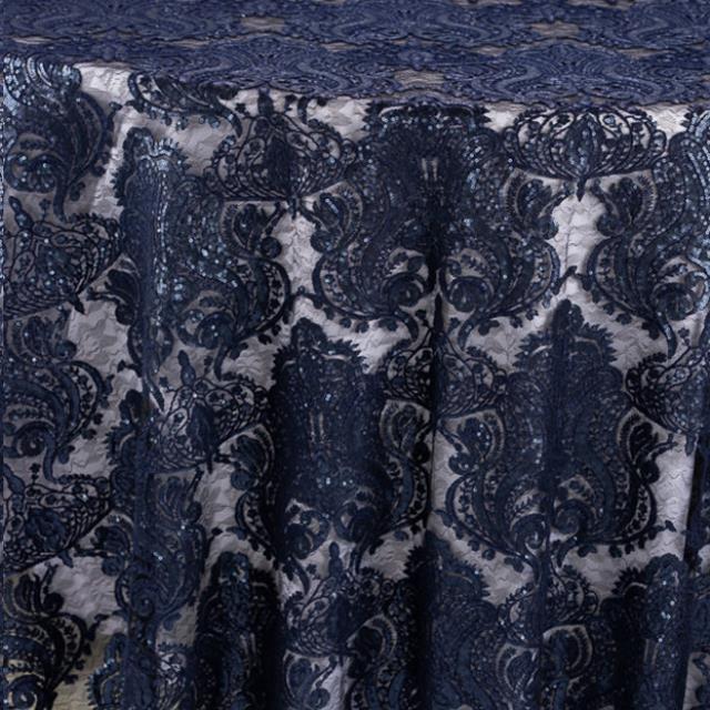 Navy Blue Sequin Vintage Lace Cuff