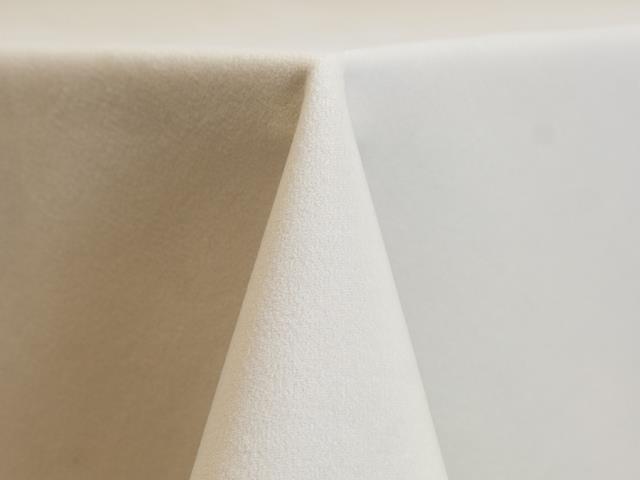 Table Runner Velvet, Ivory Square End