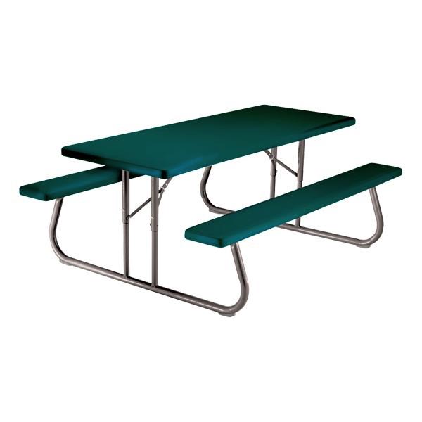 Green Plastic Picnic Table with Benches  6"