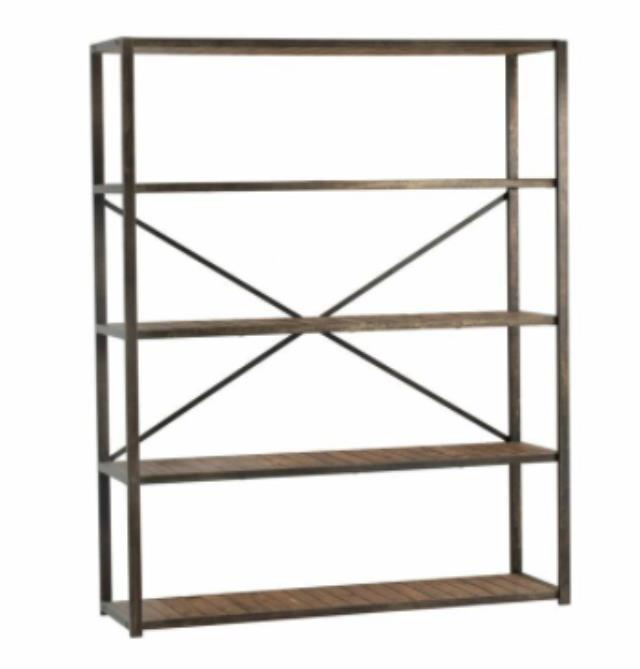 Black Wooden Shelf with X on Back