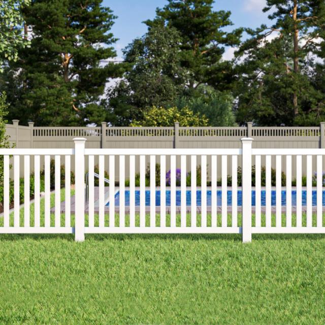 White Picket Vinyl Fence 6'