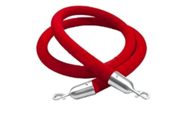 Red Velour Stanchion Rope  8'