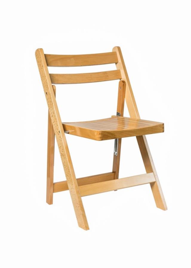 Raw Slatted Wood Chair