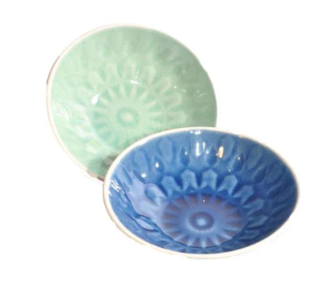 Blue And Green Salt Cellar Set