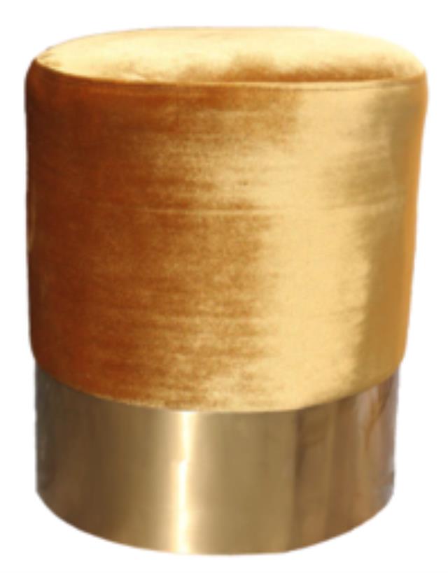 Gold Velvet Ottoman