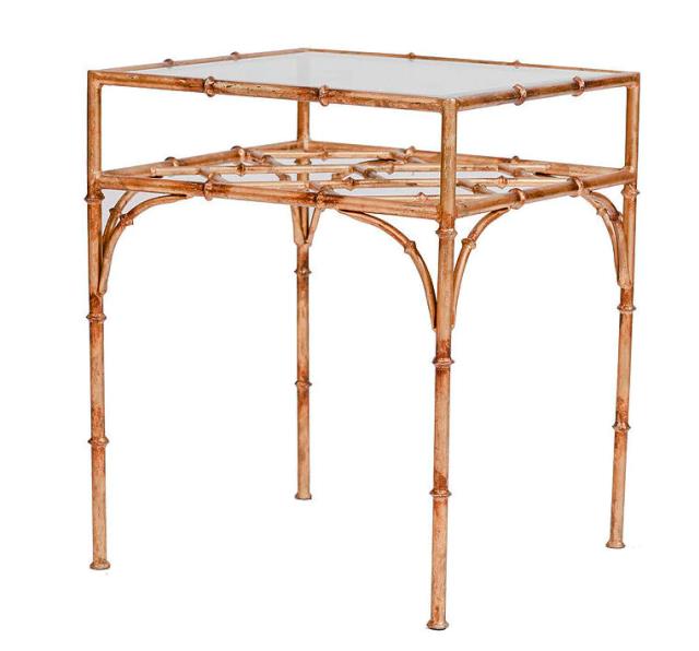 Gold Bamboo Side Table