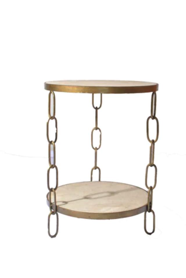 Chain Link with Glass Side Table