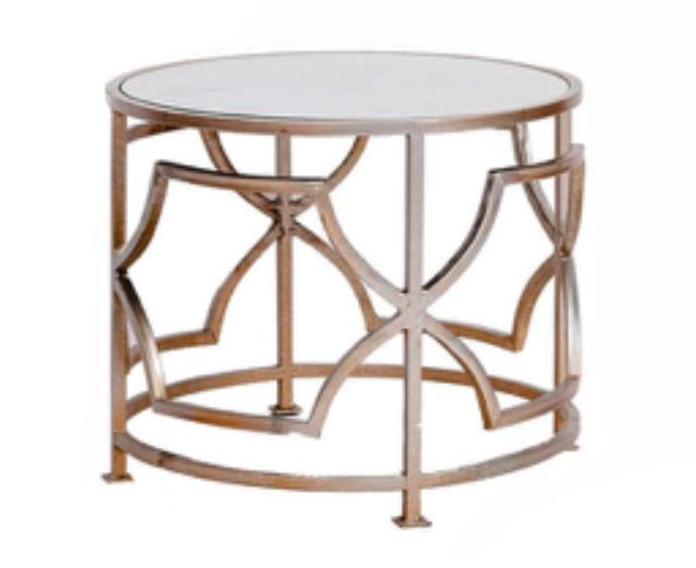 Brushed Gold Geometric Side Table