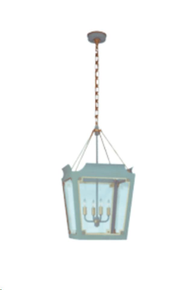 Celia Light Blue & Gold Carriage Light
