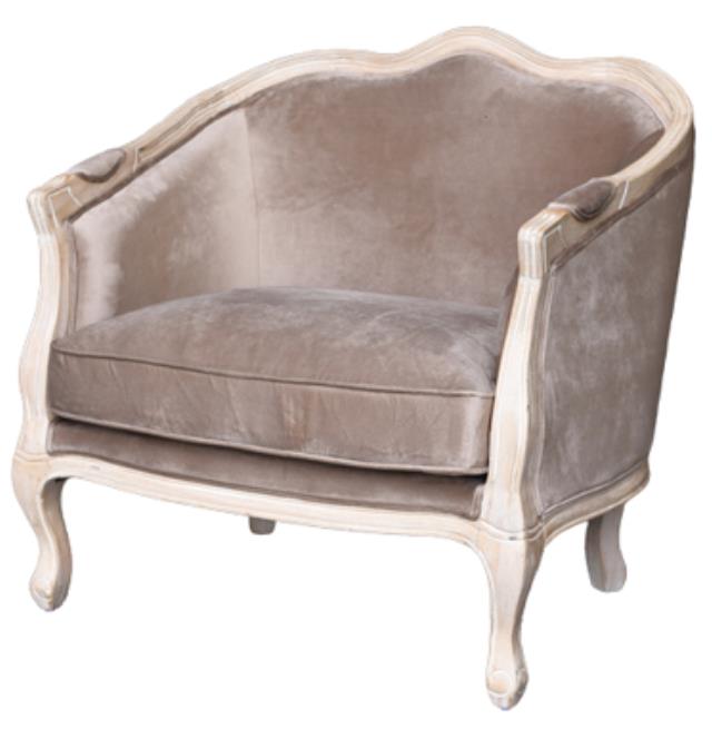 Doris Day Taupe Velvet Side Chair